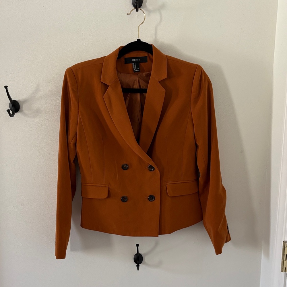 Orange “Forever 21” blazer,  size small.